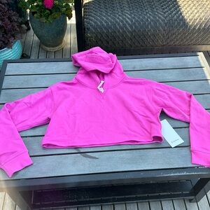 lululemon athletica Cropped Hoodie in Bright Pink